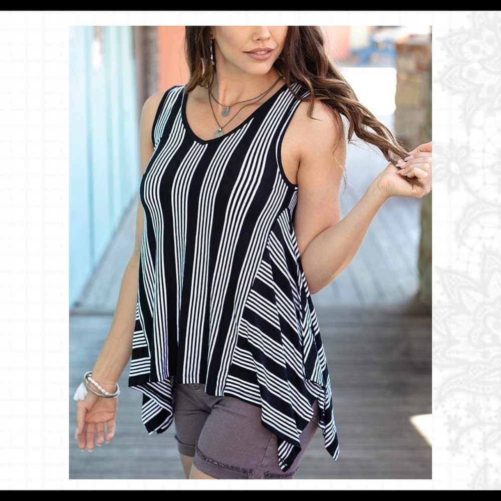 Grace and Lace Hanky Striped Tank Size XS NWT